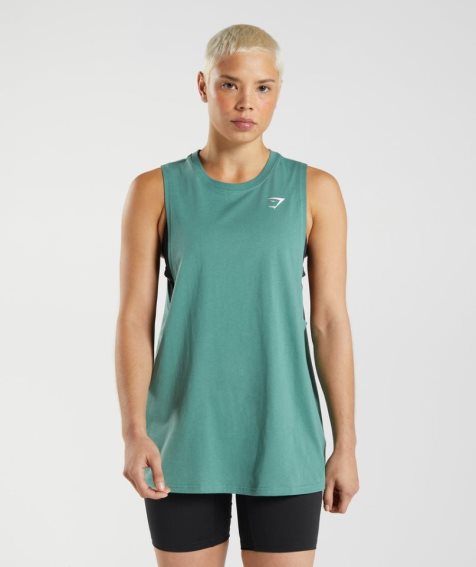 Podkoszulki Gymshark Treningowe Drop Arm Damskie Zielone | PL 492DMS